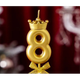Свічка-цифра "8" з короною ЗОЛОТО - изображение 1