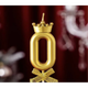 Свічка-цифра "0" з короною ЗОЛОТО - изображение 1