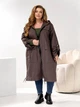 Куртка демисезонная длинная с капюшоном женская ELFBERG UG-1471 64-66 Коричневая (2000001019122) - изображение 8