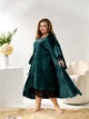 Халат женский велюровый больших размеров демисезонный ELFBERG UG-1497 64-66 Изумрудный (2000001017203) - изображение 4