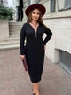 Платье миди осеннее женское ELFBERG MAJ-2119 60-62 Черное (2000001003077) - изображение 5