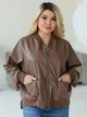 Куртка из искусственной кожи женская ELFBERG MS-467 58-62 Коричневая (2000000999289) - изображение 4