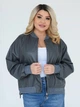 Куртка из искусственной кожи женская ELFBERG MS-467 58-62 Серая (2000000999326) - изображение 3