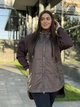 Куртка демисезонная удлиненная с капюшоном женская ELFBERG ELF-5508 60-62 Шоколадная (2000000990842) - изображение 7