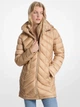 Куртка демісезонна подовжена з капюшоном жіноча Michael Kors 296045884 XL Бежева (1163096738) - зображення 1