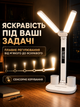 LED лампа настольная аккумуляторная складная светильник для учебы чтения работы школьника офиса дома детской с 2 поворотными плафонами сенсорным управлением регулировкой яркости 3 режимами света 3000 6500 K USB зарядкой держателем телефона 5 Вт белая - изображение 5
