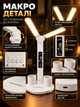 LED лампа настольная аккумуляторная складная светильник для учебы чтения работы школьника офиса дома детской с 2 поворотными плафонами сенсорным управлением регулировкой яркости 3 режимами света 3000 6500 K USB зарядкой держателем телефона 5 Вт белая - изображение 8