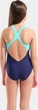 Купальник закритий для дівчат Arena PAINTERLY SWIMSUIT V BACK темно-синій Діт 140 см - зображення 4