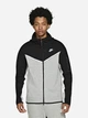 Спортивная кофта флисова утепленная мужская Nike M Nsw Tch Flc Hoodie Fz Wr CU4489-016 2XL Серая с черным (195238921200) - изображение 1