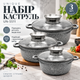 Набор кастрюль UNIQUE UN-5511 из литого алюминия с крышками, 3 шт, диаметры 20, 24 и 28 см - изображение 1