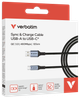 Кабель живлення та синхронізації Verbatim 31843 USB-A–USB-C 120 см Чорний (23942318439) - зображення 4