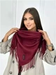 Кашемировый платок однотонный Оливия 100*105 см марсала - изображение 2