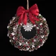 Новогодний венок Gala Decor из шишек, ягод и заснеженных элементов 33 см с красным бантом и снежинкой - изображение 1