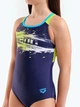 Детский слитный купальник для бассейна для девочки Arena Paint Swimsuit Swim Pro Back 011751-760 128 см Темно-синий (3468337906667) - изображение 4