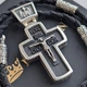 Комплект мужской серебряный шнурок и крестик со вставкой из эбенового дерева Meridian 925 проба Черный 846/4+Кр013е - изображение 1