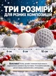 Набор новогодних бархатных елочных шаров Шарм 40 шт. диаметром 6, 8 и 10 см, пластиковые игрушки с велюровым покрытием для украшения елки, серые (77941562) - изображение 3