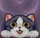 Etui do smartfona Apple iPhone 18 Pro Max/iPhone 17 Pro Max Nimmy Big Eyed Lying Cream Cat MagSafe Purple (6980002140338) - obraz 6