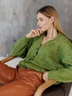 Кардиган с примесью шерсти вязаный женский ARTKNIT Кружево-кардиган L-XL Зеленый (2251724461013) - изображение 7