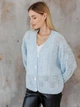 Кардиган с примесью шерсти вязаный женский ARTKNIT Кружево-кардиган L-XL Голубой (2251724462010) - изображение 6
