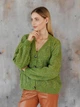 Кардиган с примесью шерсти вязаный женский ARTKNIT Кружево-кардиган L-XL Зеленый (2251724461013) - изображение 11