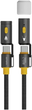 Kabel USB-C 4smarts Explorer 3 w 1 240 W 1.5 m Black (4252011909902) - obraz 1