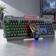 Ігровий набір T750 з дротовою USB клавіатурою та мишкою, RGB підсвічування, підставка для мультимедійних клавіш, чорний - зображення 5