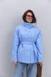 Короткий утеплений тренч блакитний з коміром-стійкою Arjen 35621, розмір L/XL, код кольору 127274 - изображение 6