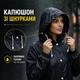 Плащ-дождевик взрослый универсальный с капюшоном плотный 0.2 мм многоразовый EVA черный - изображение 4