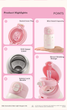 Детская термобутылка Cille с трубочкой 220 мл Strawberry Milk (XB-25150-220) - изображение 3