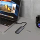 Hub USB Wozinsky USB-A to 4x USB-A with Cable 0.3 m Gray (5907769366451) - obraz 4