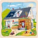 Puzzle drewniane 3-warstwowe Goki Budowa domu 35 elementów (5220014) - obraz 2