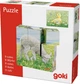 Klocki drewniane puzzle Goki Farma (5299470) - obraz 1