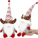 Новогодняя фигурка Springos CA1010 Гном с рожками оленя 50 см серый (5907719440095) - изображение 11