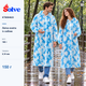 Плащ-дождевик Solve EVA синий камуфляж многоразовый, с капюшоном, унисекс KT9004623 - изображение 8