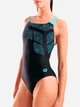 Купальник суцільний жіночий Arena Kikko Swimsuit Swim Pro Back 010807-580 Чорний/Бірюзовий (3468337757207) - зображення 4