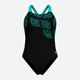 Купальник суцільний жіночий Arena Kikko Swimsuit Swim Pro Back 010807-580 Чорний/Бірюзовий (3468337757207) - зображення 6