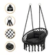 Подвесное плетеное кресло-качалка до 150 кг LEOBRO Boho Deluxe XL 80 см Black (LB-1111) - изображение 1