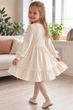 Сукня тепла Soft Pearl з камінчиками та бантиками молочний 110 см - изображение 2