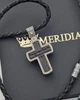 Комплект мужской серебряный шнурок и крестик со вставкой эбенового дерева Meridian 925 проба Черный 846/3у+Кр018е - изображение 3