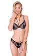 Комплект белья: бюстгальтер push-up и трусики стринг Leilieve 65C/XS Чёрный (Nero) (50511) - изображение 2