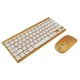 Беспроводная русская клавиатура mini и мышь keyboard 908 + приёмник Золотая - изображение 3