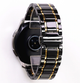 Браслет для часов керамический Watch Band 24 мм Черный с золотистыми вставками - изображение 2