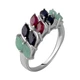Серебряное кольцо с натуральным сапфиром 3.025ct, изумрудом, рубином, вес изделия 4,19 гр (2063629) - изображение 1