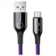 Кабель Baseus C-Shaped Light Intelligent Power-Off Type-C Cable QC3.0 3A (1m) purple - изображение 2