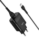 Сетевое зарядное устройство HOCO с кабелем Type-C 1USB, QC3.0/FCP/AFC, 3A, 18W с функцией быстрой зарядки Black (C72QTC) - изображение 1