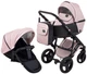 Коляска 2 в 1 Bair Mirello Plus шкіра 100% MP-02 рожевий перламутр - чорний. 33941 - зображення 1