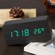 Электронные настольные часы-будильник с термометром LED WOOD CLOCK VST-862+ под дерево черные с зеленой подсветкой - изображение 4