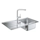 GROHE Комплект Мийка для кухні 860 x 500 мм з ексцентриком, 1 чаша + Minta Змішувач одноважільний для мийки (31573sd0) (31573SD0) - изображение 6