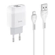 Сетевое зарядное устройство Hoco C73A 2 USB 2.4A Micro-USB белое - изображение 1