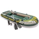 Четырехместная надувная лодка Intex 68351 (351х145х48 см) Seahawk 4 Set + Алюминиевые весла и ручной насос - изображение 1